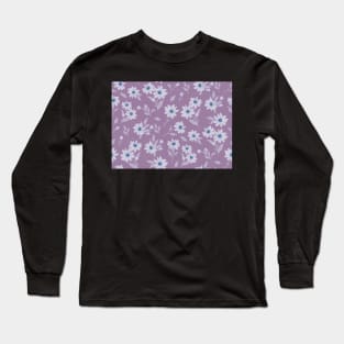 The cute flower pattern in light purple and blue colours Long Sleeve T-Shirt